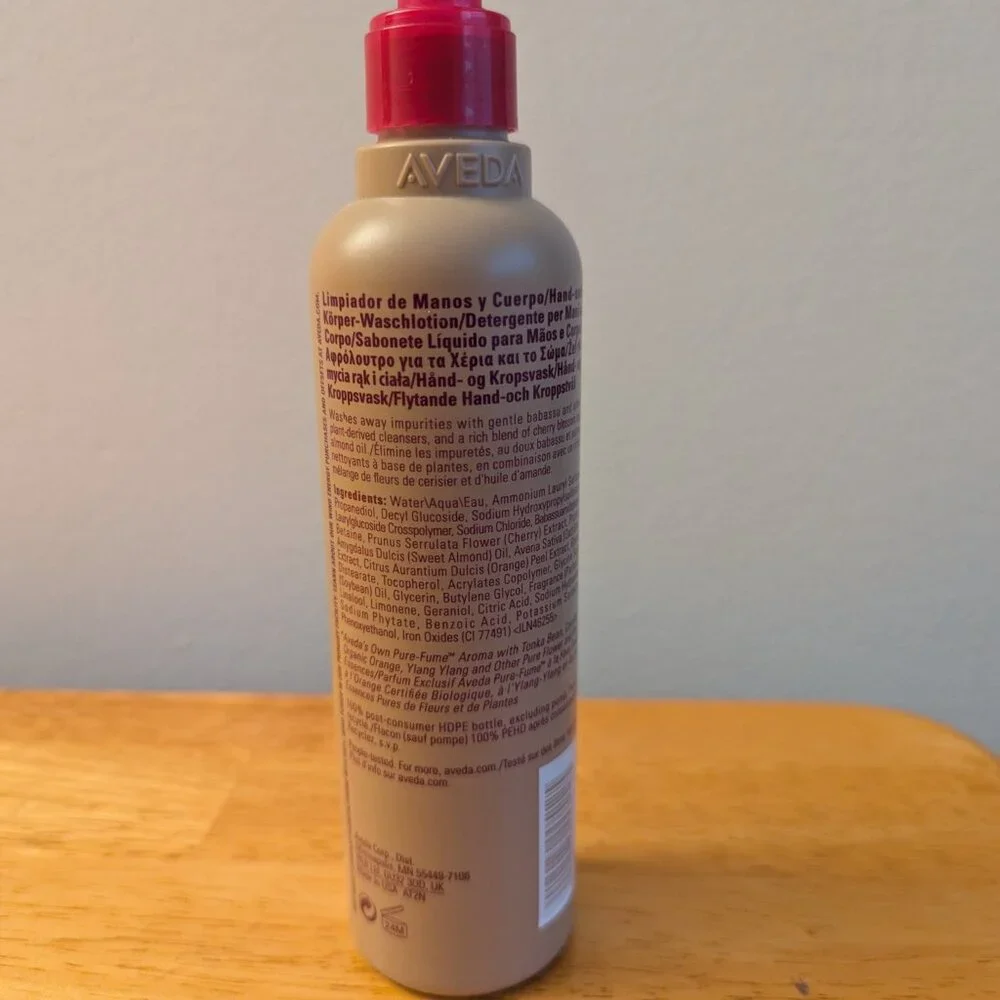 AVEDA Cherry Almond Hand & Body Wash - 8.5 oz 250ml